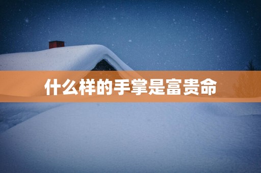 什么样的手掌是富贵命