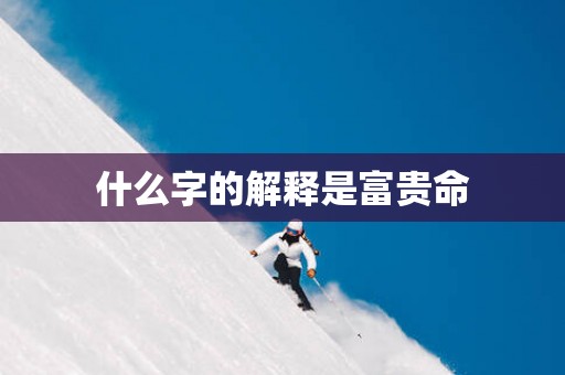 什么字的解释是富贵命
