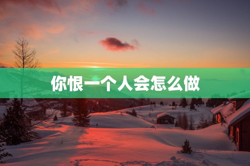你恨一个人会怎么做