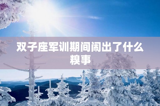 双子座军训期间闹出了什么糗事