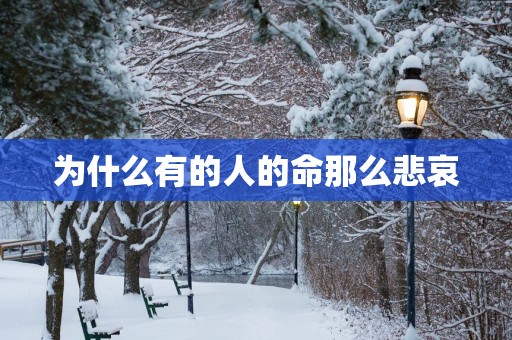 为什么有的人的命那么悲哀