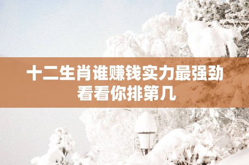 十二生肖谁赚钱实力最强劲 看看你排第几
