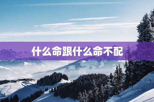 什么命跟什么命不配