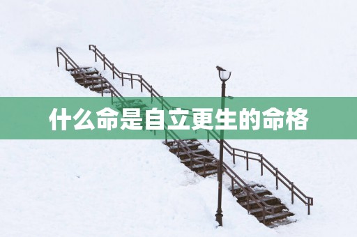 什么命是自立更生的命格