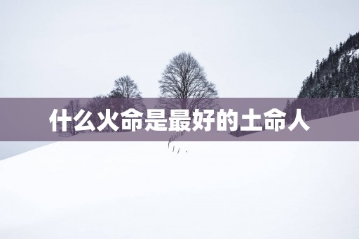 什么火命是最好的土命人