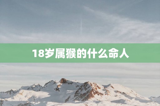 18岁属猴的什么命人