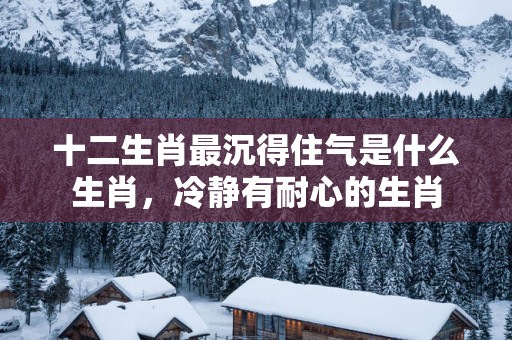 十二生肖最沉得住气是什么生肖，冷静有耐心的生肖
