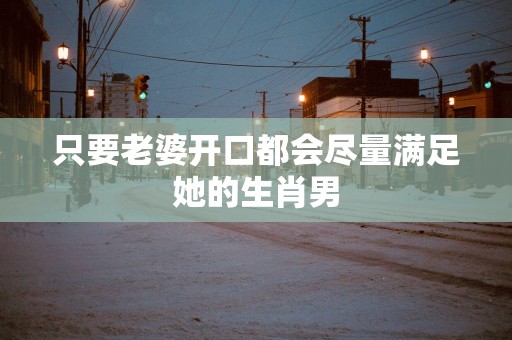 只要老婆开口都会尽量满足她的生肖男