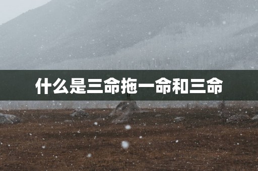 什么是三命拖一命和三命
