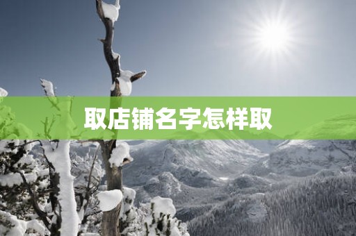 取店铺名字怎样取