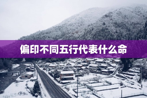 偏印不同五行代表什么命