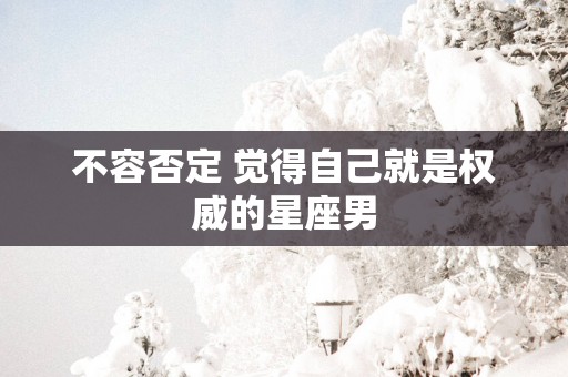 不容否定 觉得自己就是权威的星座男
