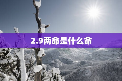 2.9两命是什么命
