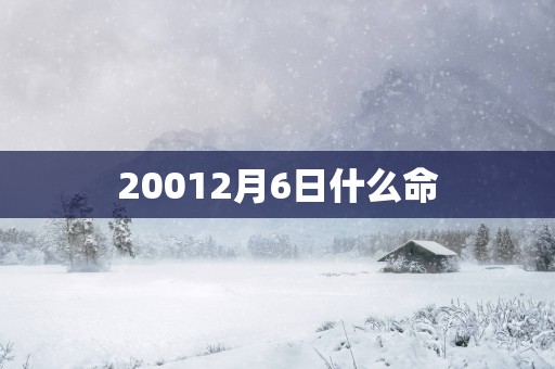 20012月6日什么命