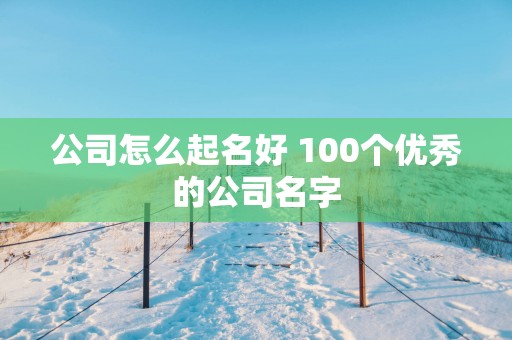 公司怎么起名好 100个优秀的公司名字