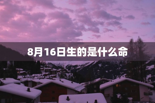 8月16日生的是什么命