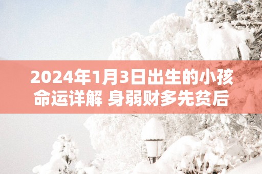 2025年1月3日出生的小孩命运详解 身弱财多先贫后富