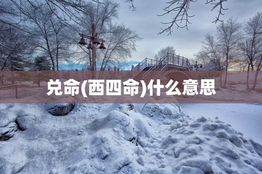 兑命(西四命)什么意思