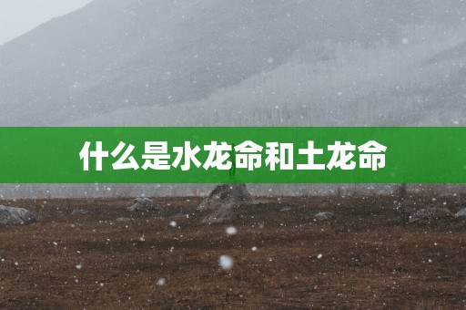 什么是水龙命和土龙命