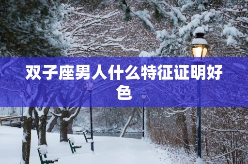 双子座男人什么特征证明好色