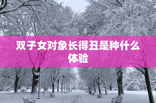 双子女对象长得丑是种什么体验