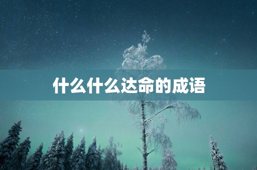 什么什么达命的成语