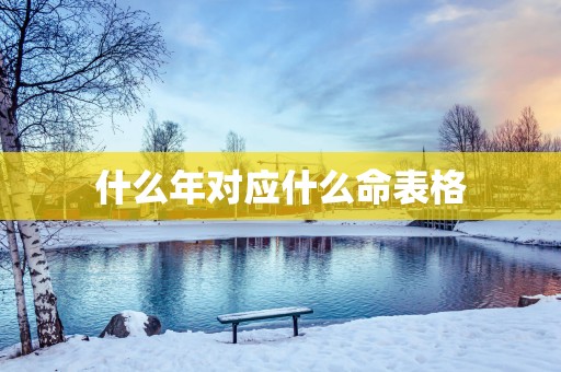 什么年对应什么命表格