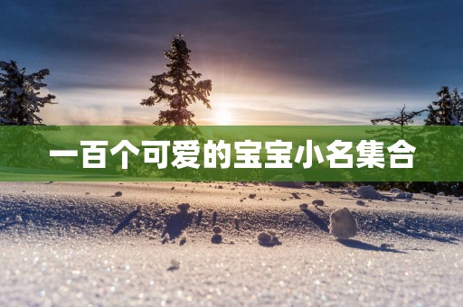 一百个可爱的宝宝小名集合