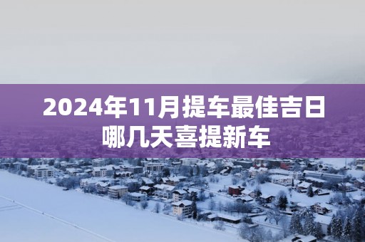 2024年11月提车最佳吉日 哪几天喜提新车