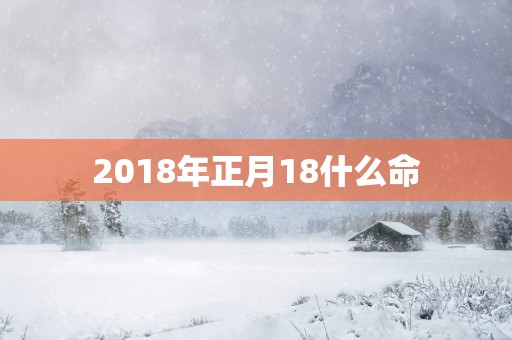 2018年正月18什么命