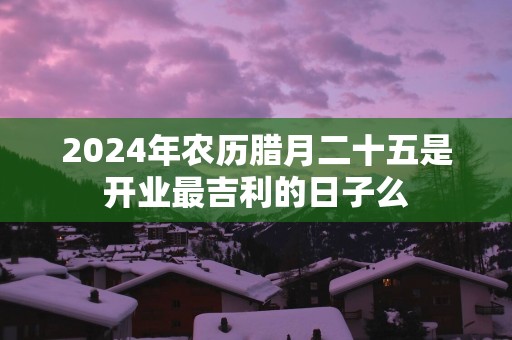 2025年农历腊月二十五是开业最吉利的日子么
