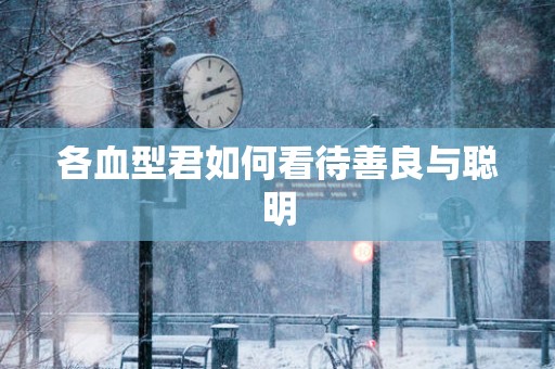各血型君如何看待善良与聪明