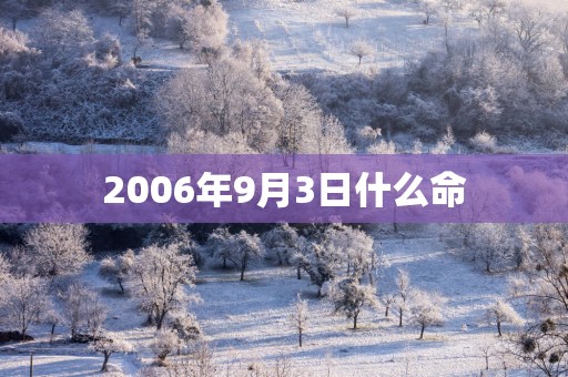 2006年9月3日什么命