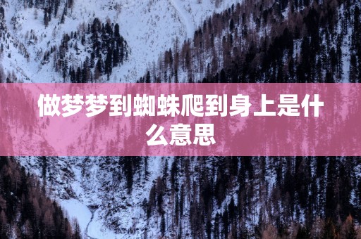 做梦梦到蜘蛛爬到身上是什么意思