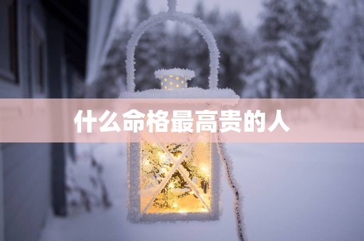 什么命格最高贵的人