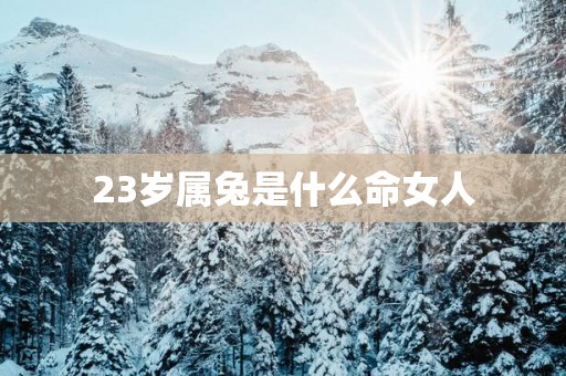 23岁属兔是什么命女人