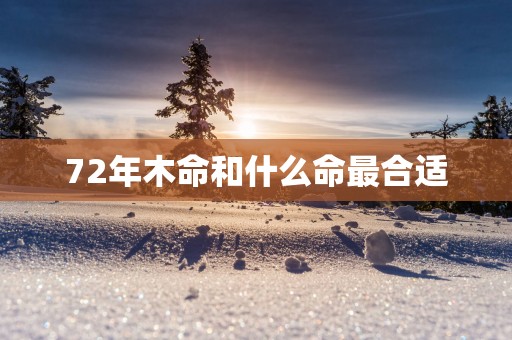72年木命和什么命最合适
