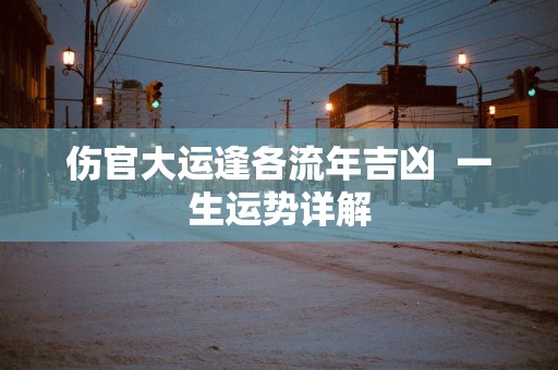 伤官大运逢各流年吉凶  一生运势详解