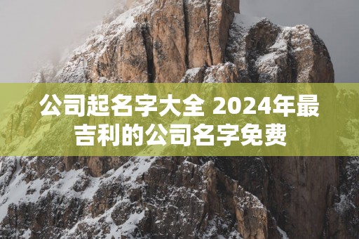 公司起名字大全 2025年最吉利的公司名字免费