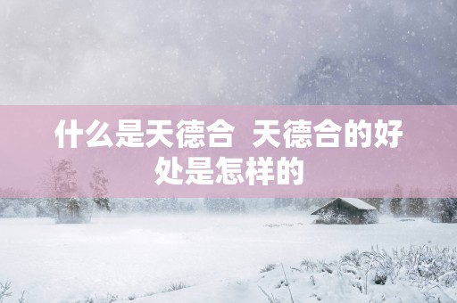 什么是天德合  天德合的好处是怎样的