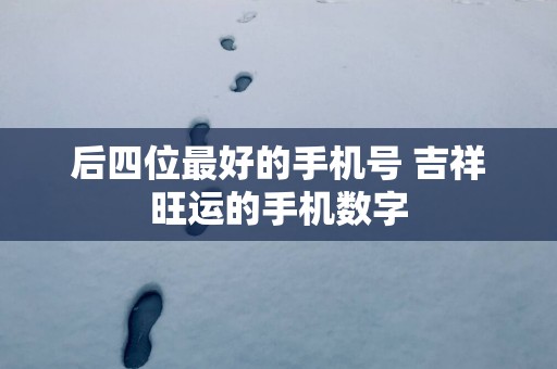 后四位最好的手机号 吉祥旺运的手机数字