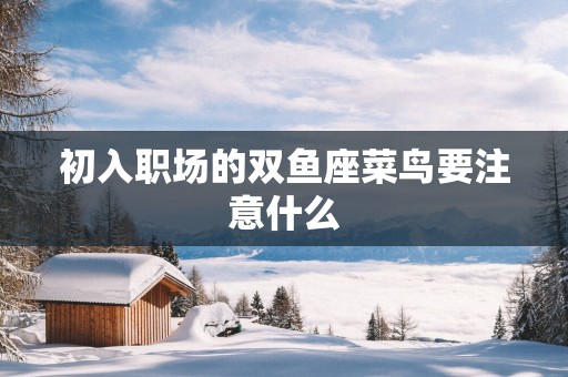 初入职场的双鱼座菜鸟要注意什么