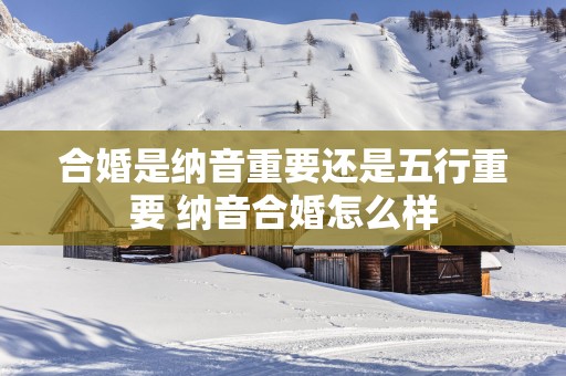 合婚是纳音重要还是五行重要 纳音合婚怎么样