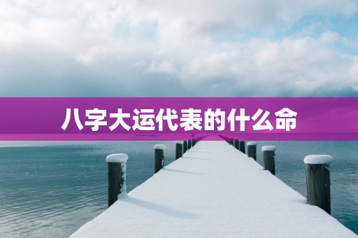 八字大运代表的什么命