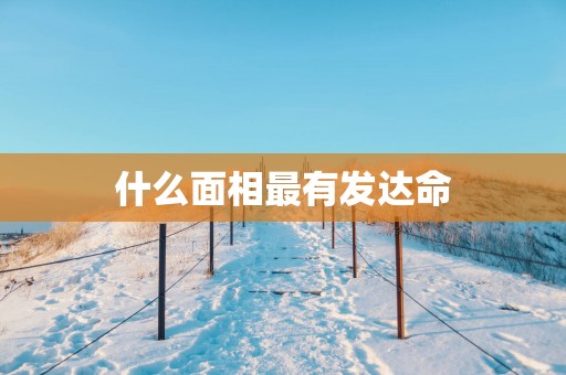 什么面相最有发达命