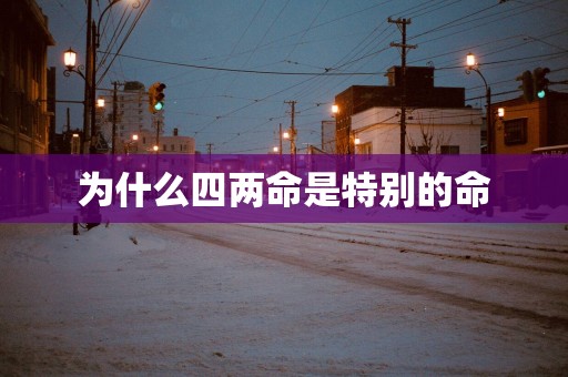 为什么四两命是特别的命