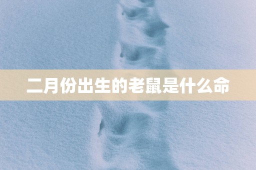 二月份出生的老鼠是什么命