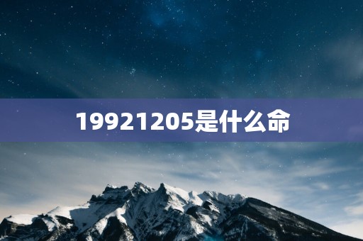 19921205是什么命