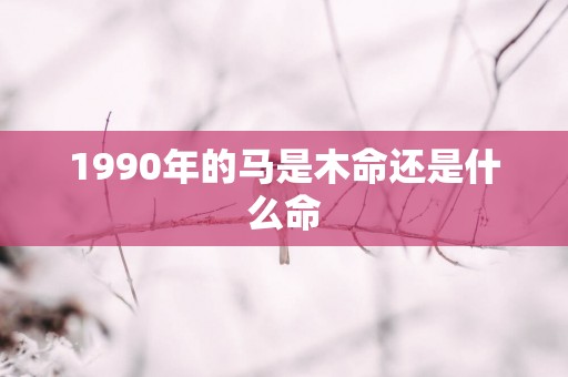 1990年的马是木命还是什么命