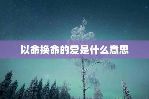 以命换命的爱是什么意思